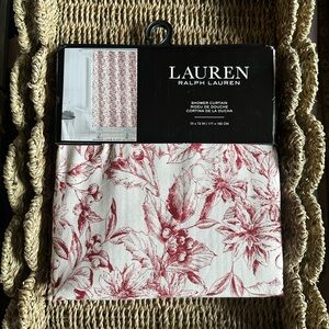 RALPH LAUREN RED TOILE SHOWER CURTAIN NEW French Country Shower Curtain NIP
